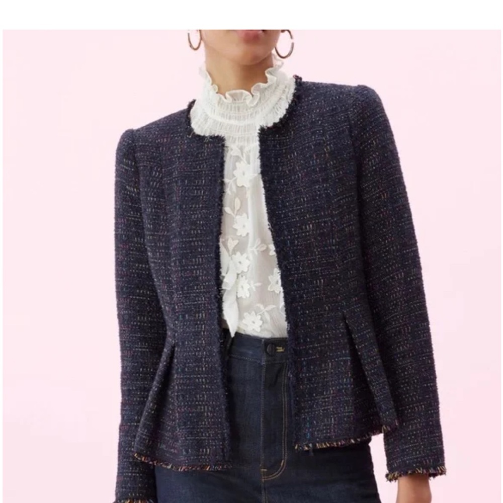 Rebecca Taylor Dark Blue Tweed Blazer
